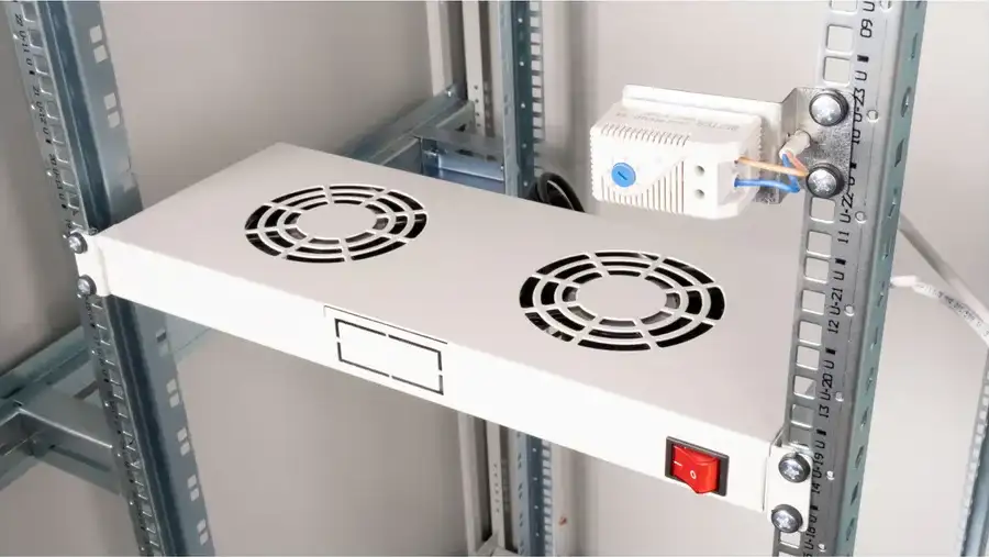 Roline 19" ventilacijski modul s 2 ventilatora i termostatom, sivi