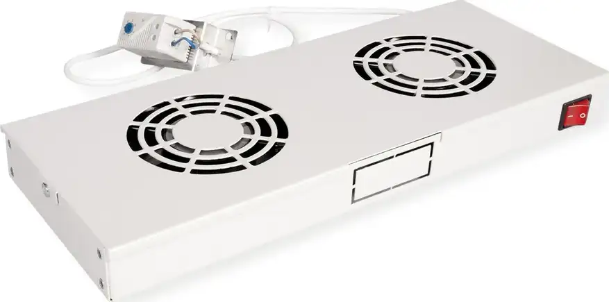 Roline 19" ventilacijski modul s 2 ventilatora i termostatom, sivi - Slika 3