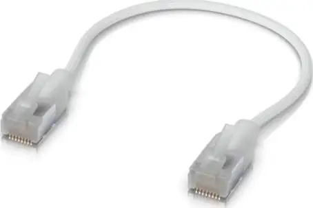 Ubiquiti UACC-Cable-Patch-EL-0.15M-W-24 Nano-thin patch cable with 2.5 GbE and PoE++ support designed to show Etherlighting™ effects, Translucent booted RJ45 for optimal Etherlighting™ brightness, Out