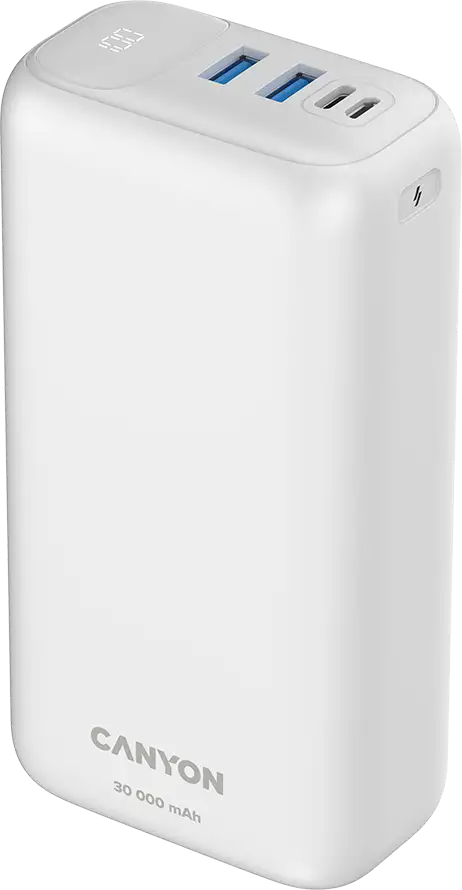 CANYON power bank PB-301 LED 30000 mAh PD 20W QC 3.0 White