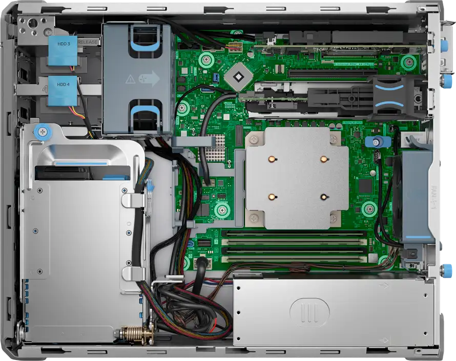 DELL EMC PowerEdge T160, 3x3.5"+2x2.5" SATA, Xeon 6 6315P 2.8G 4C/4T, 16GB UDIMM 5600 ECC, 480GB SSD SATA RI, iDRAC9 Ent, 300W PSU, TPM 2.0 V6, BCM 5720 DP 1GbE, No HW controller, No OS, Tower, 3Y - Slika 3