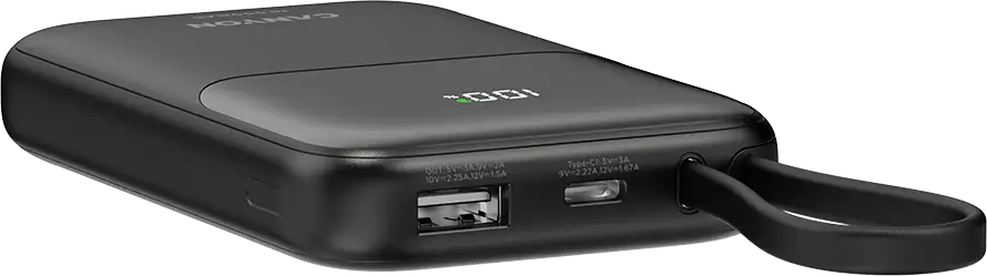 CANYON power bank OnPower 101 built-in cable 10000 mAh PD22.5W Black - Slika 6