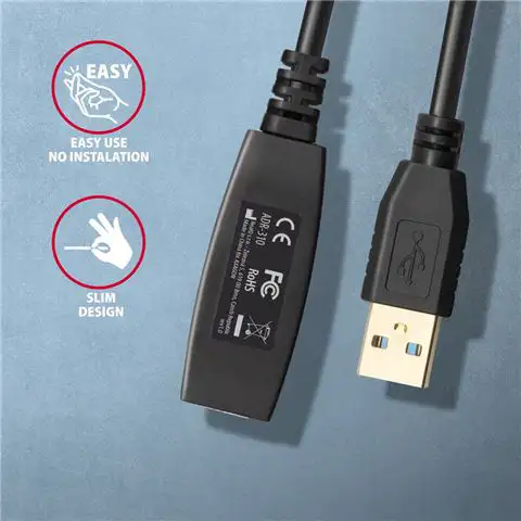 CC USB AM 3.2 (3.0)->USB AF, Akt produžni, 10m, ADR-310, AXA - Slika 2