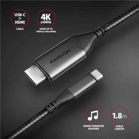 CC USB CM -> HDMI M 2.0, 1.8m, 4K/60Hz, RVC-HI2MC, AXA - Slika 2