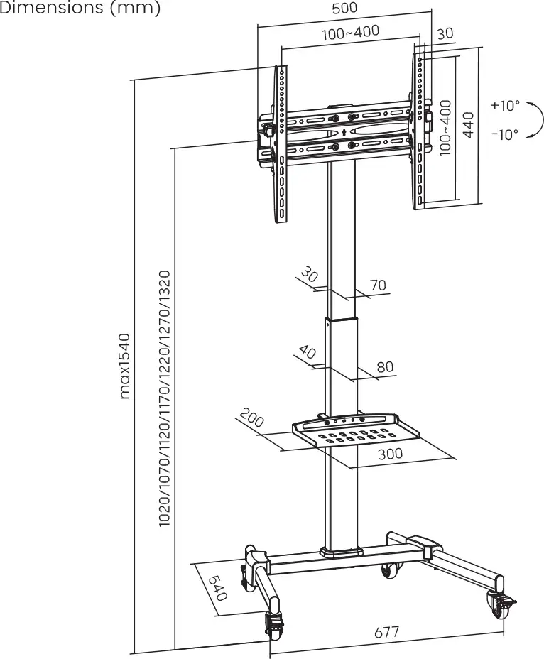 BIT FORCE podni stalak nagibni za 32"-55" TV, do 35kg (GUARD FS-55-T) - Slika 6