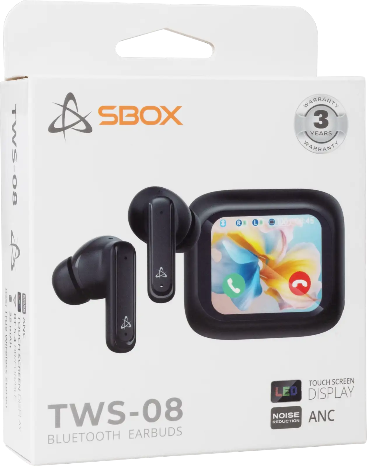 EARBUDS SBOX EB-TWS08 Crne ANC Touch Display - Slika 2