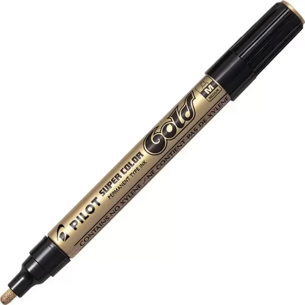 Marker permanentni 2 mm okrugli vrh Super Color Pilot SC-G-M zlatni