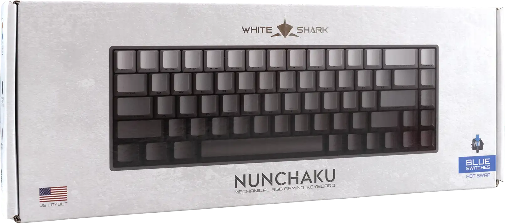 White Shark TIPKOVNICA GK-007721 NUNCHAKU Siva Gradient - Mehanička / US - PLAVI PREKIDAČI - Slika 4