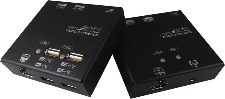 Roline VALUE KVM Extender over Cat.5e/6, HDMI, 4×USB, max. 60m