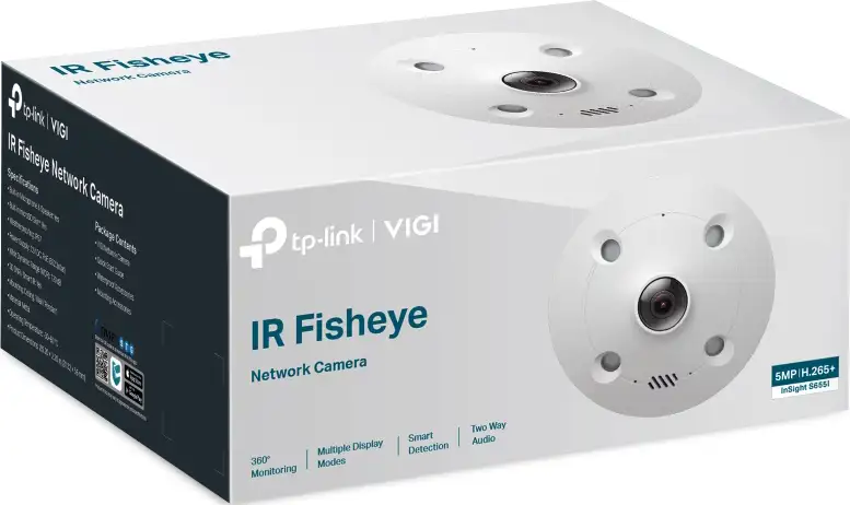 TP-Link VIGI InSight S655I IR Fisheye kamera 2K 5MP, H.265+, 360°, RJ45, Night Vision, microSD, dvosmjerni audio, detekcija pokreta, vodootporna IP67, VIGI app - Slika 3