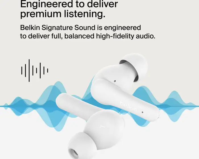 SLUŠALICE EARBUDS BELKIN SOUNDFORM RHYTHM TRUE WIRELESS AUC012BTWH BIJELE BLIST - Slika 5