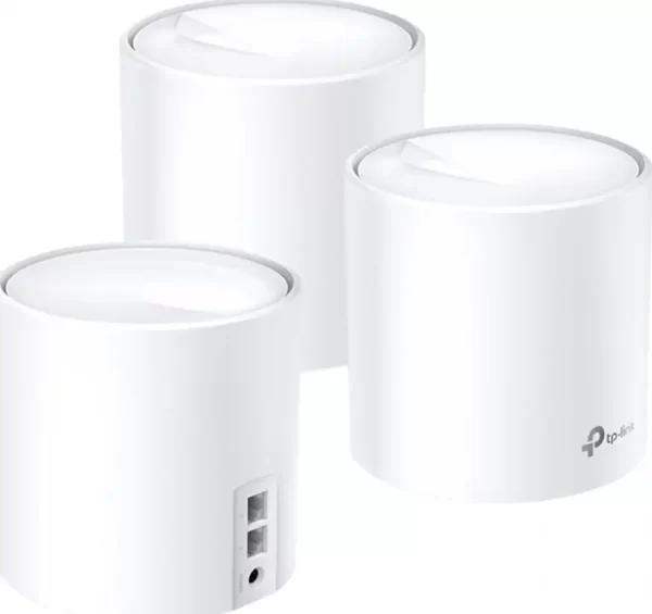 AX5400 Whole Home Mesh Wi-Fi 6 System SPEED: 574 Mbps at 2.4 GHz + 2402 Mbps at 5 GHz SPEC: 4× Internal Antennas, 2× Gigabit Ports (WAN/LAN auto-sensing), DECO X60(3-PACK)