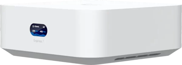 Ubiquiti UniFi Express 7 UX7 Mesh-scalable, super-compact 10G Cloud Gateway with integrated WiFi 7, 10 GbE RJ45 WAN port, 2.5 GbE RJ45 LAN port to extend network, UX7