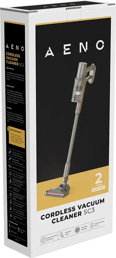 AENO SC3 Cordless Stick Vacuum Cleaner, 250W, LED, 28kPa, Grey, ASC0003 - Slika 3
