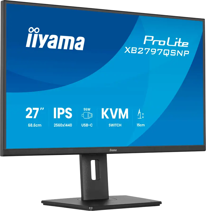 27" IPS-panel, 2560x1440, EyeComfort, 15cm Height Adj. Stand, USB-C Dock (LAN/96W PD/DP-OUT) 1ms, 350cd/m2, Speakers, USB-C, KVM, HDMI, DisplayPort, USB HUB (2x3.2+2xC), XB2797QSNP-B1 - Slika 3