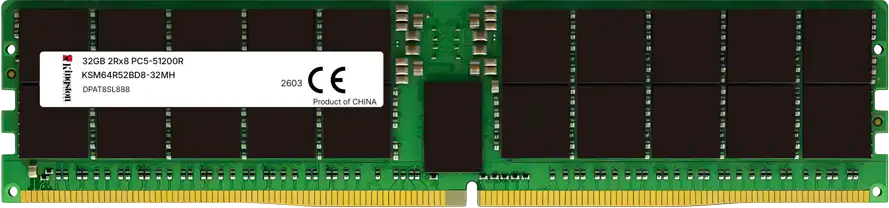 KINGSTON 32GB 6400MT/s DDR5 ECC Reg CL52 DIMM 2Rx8 Micron H, KSM64R52BD8-32MH