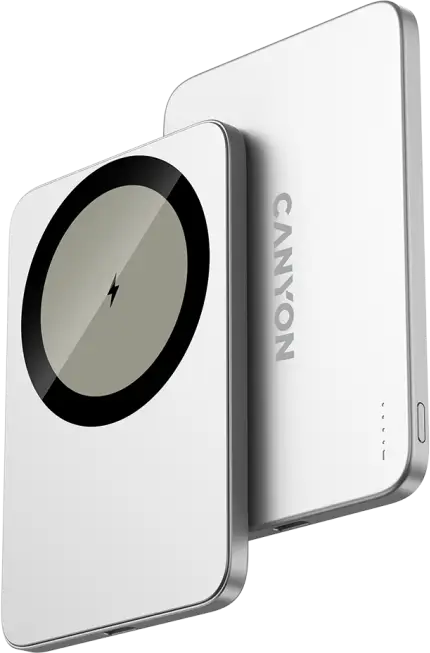 CANYON OnPower 503 Air 3000mAh Ultra-Slim Magnetic Wireless Power Bank, Full Metal Body, 5.8mm Thin Design, USB-C Charging, Silver, CNS-CPB503SV - Slika 3