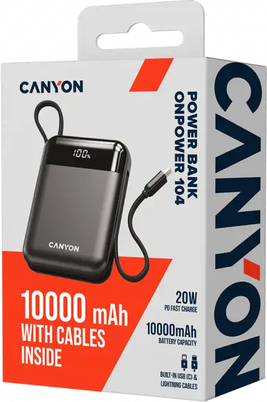CANYON power bank OnPower 104 10000mAh Black, CNS-CPB104B