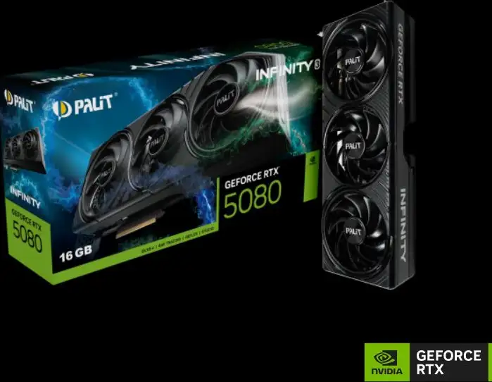 Palit GeForce RTX 5080 Infinity 3, 16GB GDDR7/256-bit, PCIe 5.0, 3×DP/HDMI