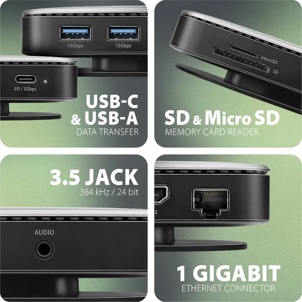 USB HUB 2xUSB 3.2 (USB-A), SATA/NVMe M.2, HDMI, SD/microSD, HMC-UFO - Slika 3