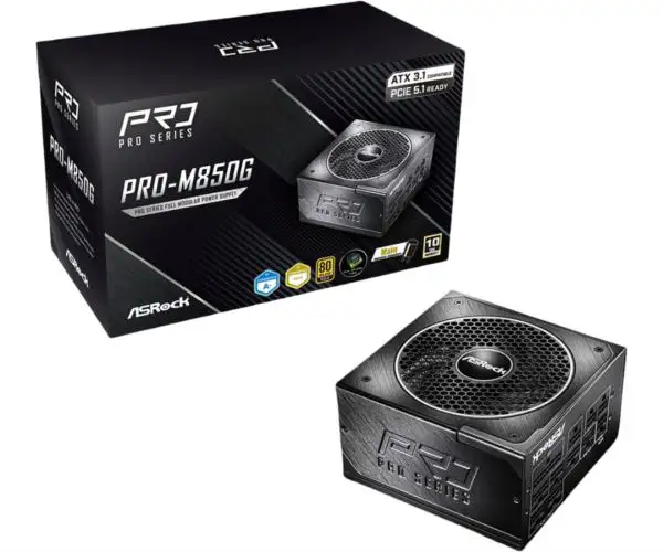 ASRock PSU PRO Series PRO-M850G, 850W, 80 Gold, Modular