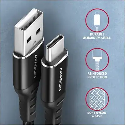 CC USB CM 2.0 USB AM, 1,0 m, Crna, HQ, BUCM-AM10AB, AXA, BUCM-AM10AB - Slika 2