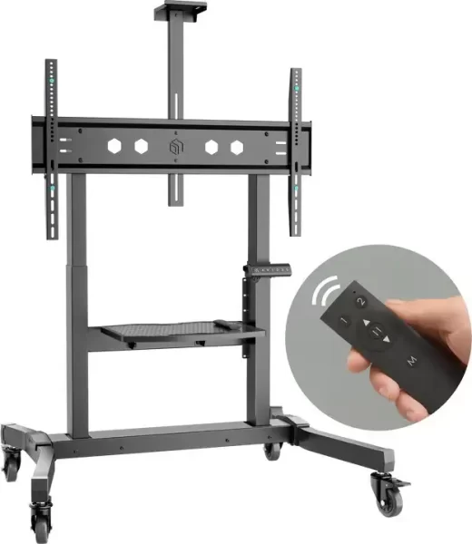 ONKRON Motorized mobile stand for TV or interactive panels 50"-100", up to 130kg, black