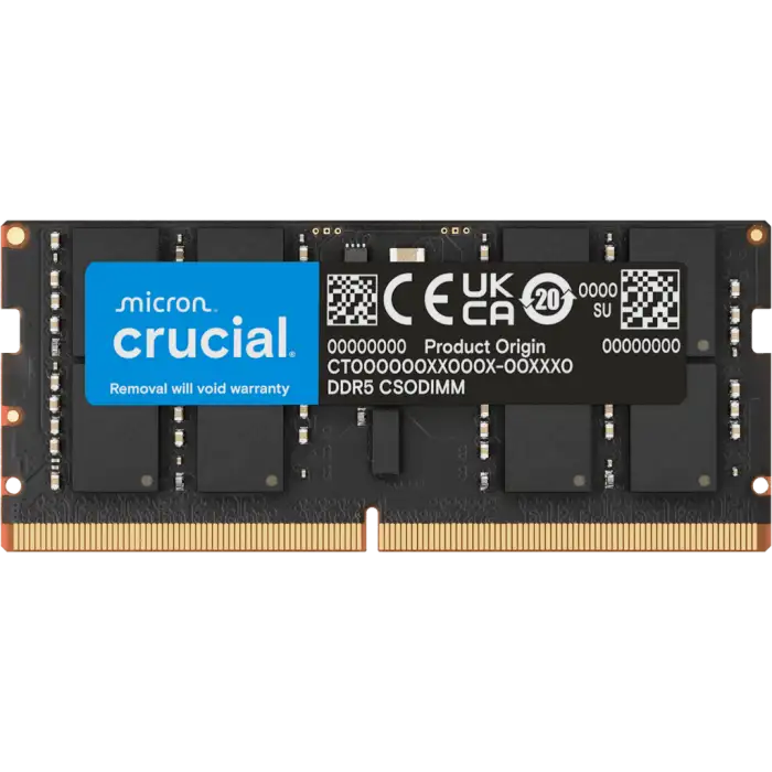 Crucial SO-DIMM 32GB DDR5 6400MHz, CL52 1.1 V, CT32G64C52CS5