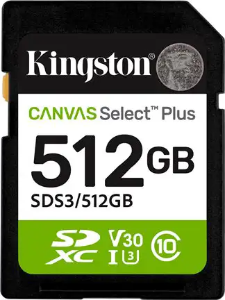 KINGSTON 512GB SDXC Canvas Select Plus SDS3/512GB