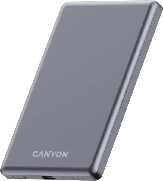 CANYON power bank OnPower 505 slim Magnetic 5000 mAh PD20W Dark Grey, CNS-CPB505DG