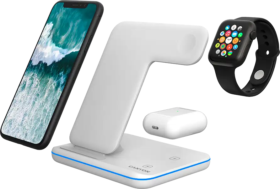CANYON wireless charger WS-303 15W 3in1 White, CNS-WCS303W - Slika 4
