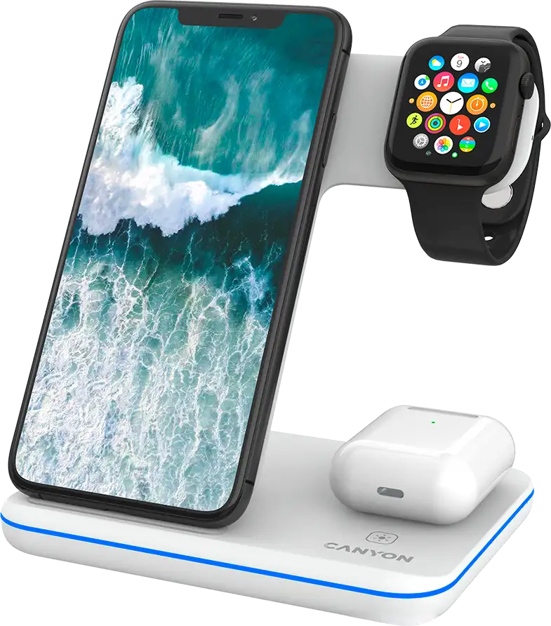 CANYON wireless charger WS-303 15W 3in1 White, CNS-WCS303W - Slika 3