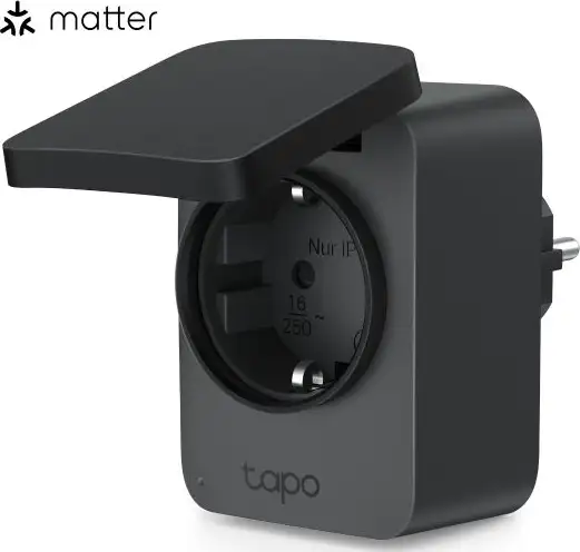 Tapo P410M Smart WiFi Outdoor Plug, Matter Certified, IP54 Splashproof, Solar Power Monitoring, Voice Control, Remote Control, 2.4GHz Wi-Fi, 200-250V, 50/60Hz, TAPO P410M