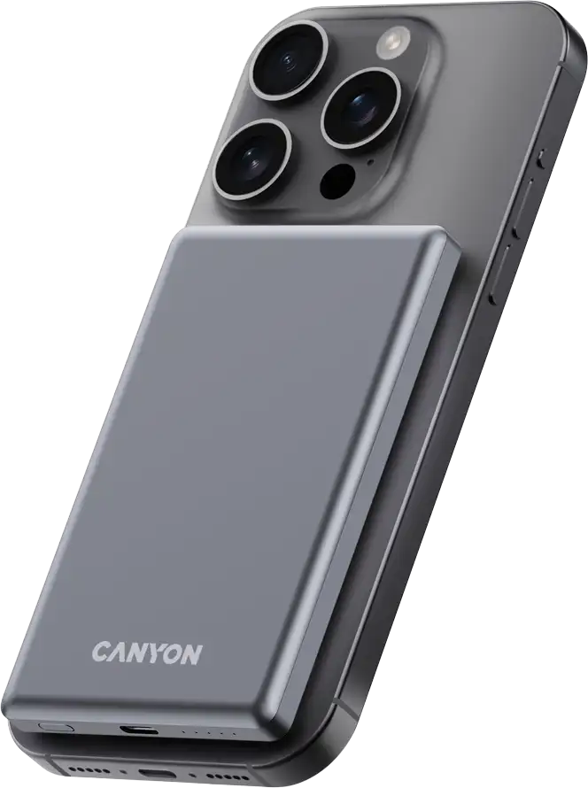 CANYON power bank OnPower 505 slim Magnetic 5000 mAh PD20W Dark Grey, CNS-CPB505DG - Slika 3