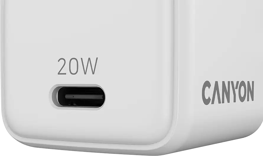 CANYON charger CU20C GaN 20W 1xPD EU White, CNS-CUW20C