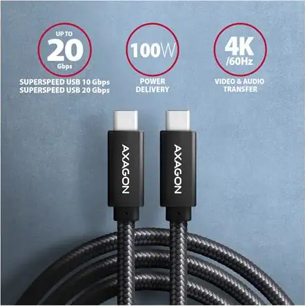 CC USB CM 3.1Gen2 USB CM, 2m, Crna, AXA, BUCM32-CM20AB - Slika 2